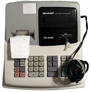 Sharp XE-A102 - Electronic Cash Register With Drawer, Roll, And Keys (No Manual)